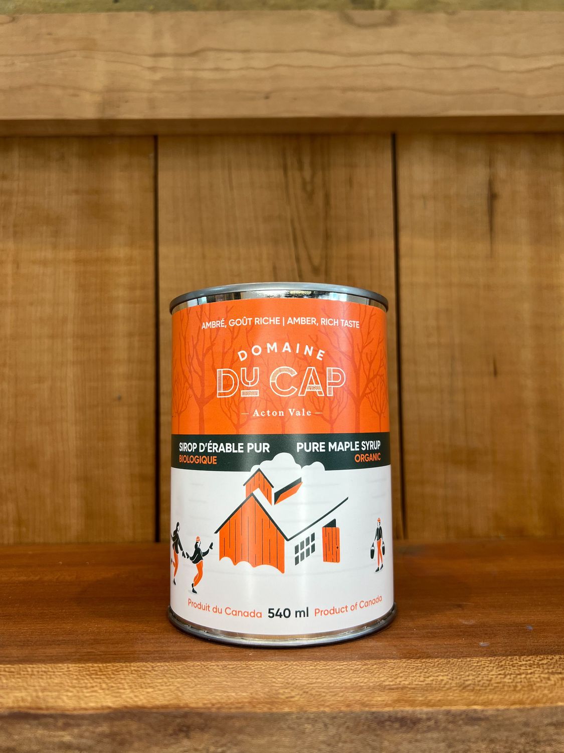 Sirop d'érable biologique, Ambré goût riche - canne 540ml - Ste-Jeanne D'Arc