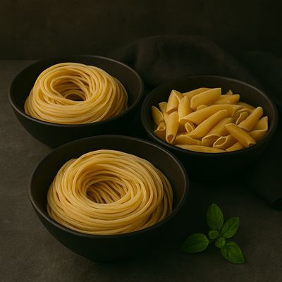 Trio de pâtes fraîches, Spaghetti, Linguine, Penne (environ 250g 3x) - LVDL