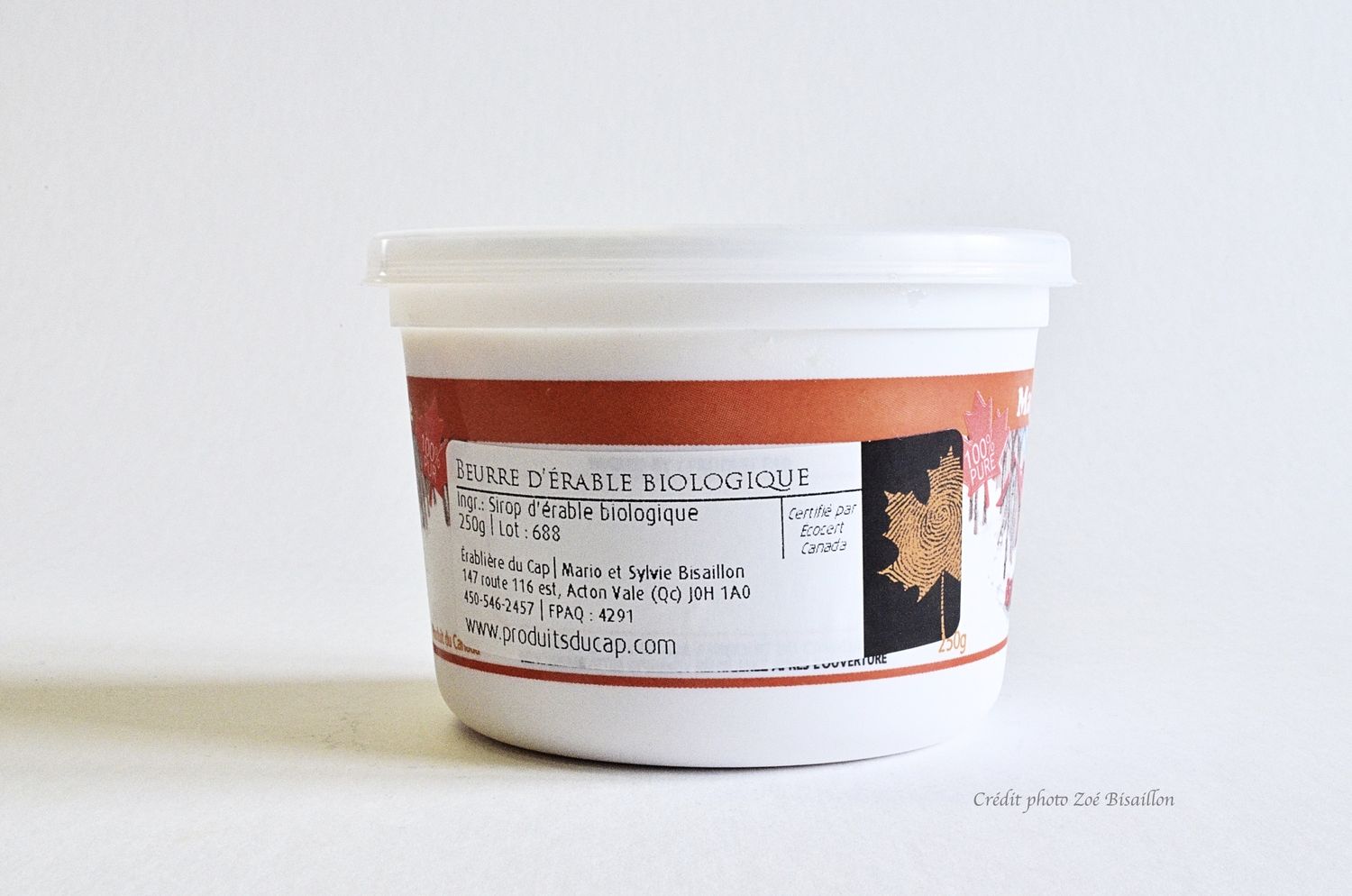 Beurre d'érable biologique 250g - NDDS