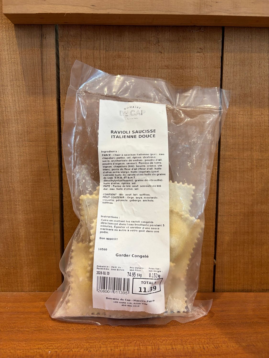 Ravioli saucisse italienne douce 150g - NDDS