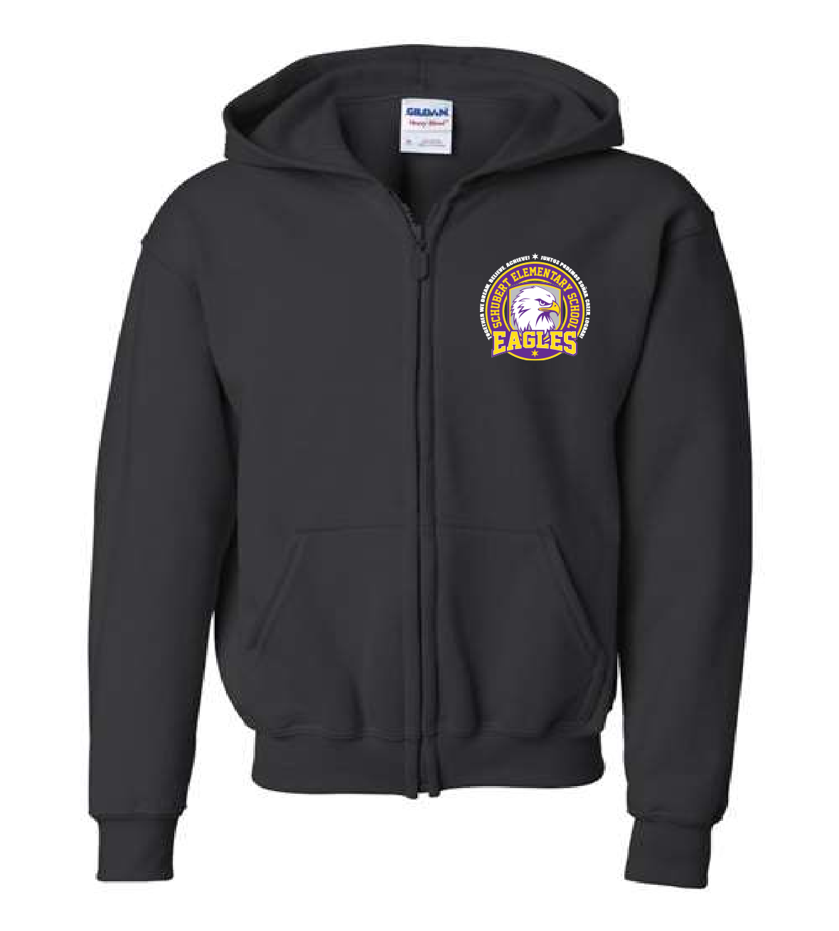 Black Full-Zip Hooded Sweatshirt