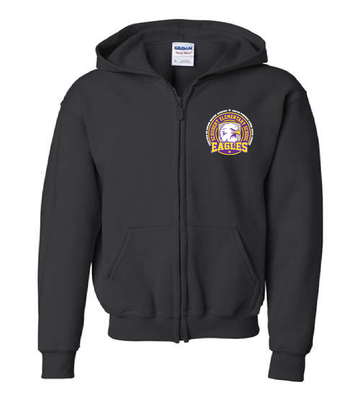 Black Full-Zip Hooded Sweatshirt