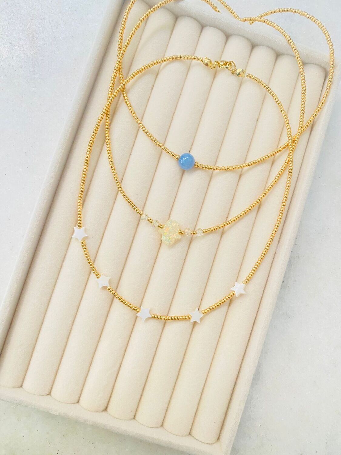 Bohemian Blue Trio Chokers