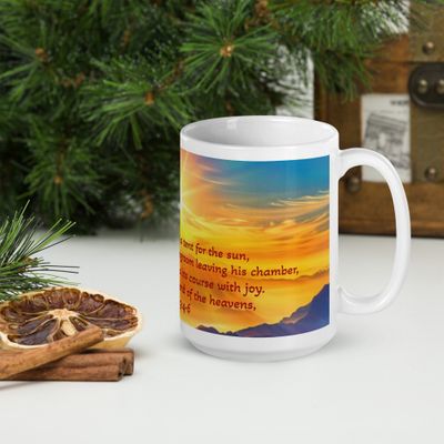 Psalm 19:4-6 White glossy mug