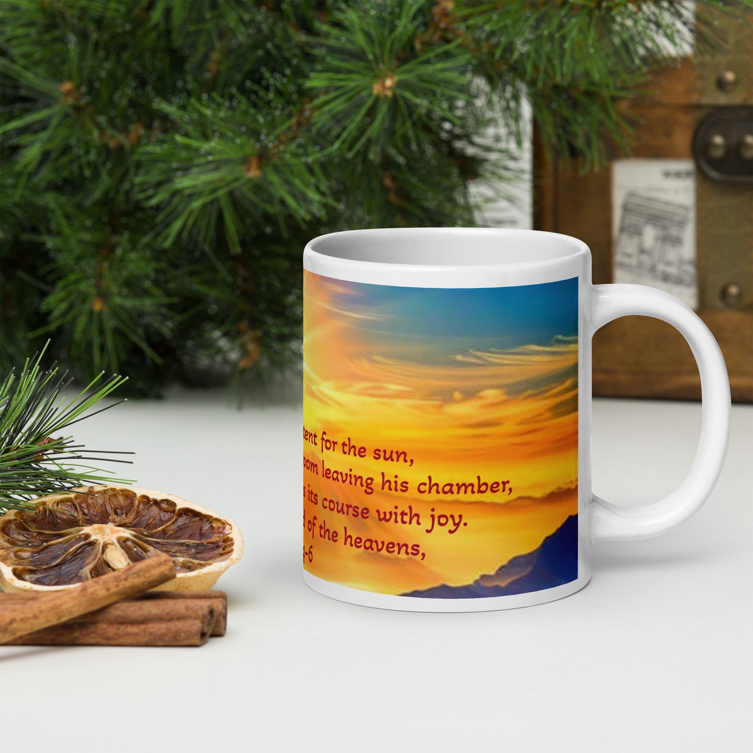 Psalm 19:4-6 White glossy mug