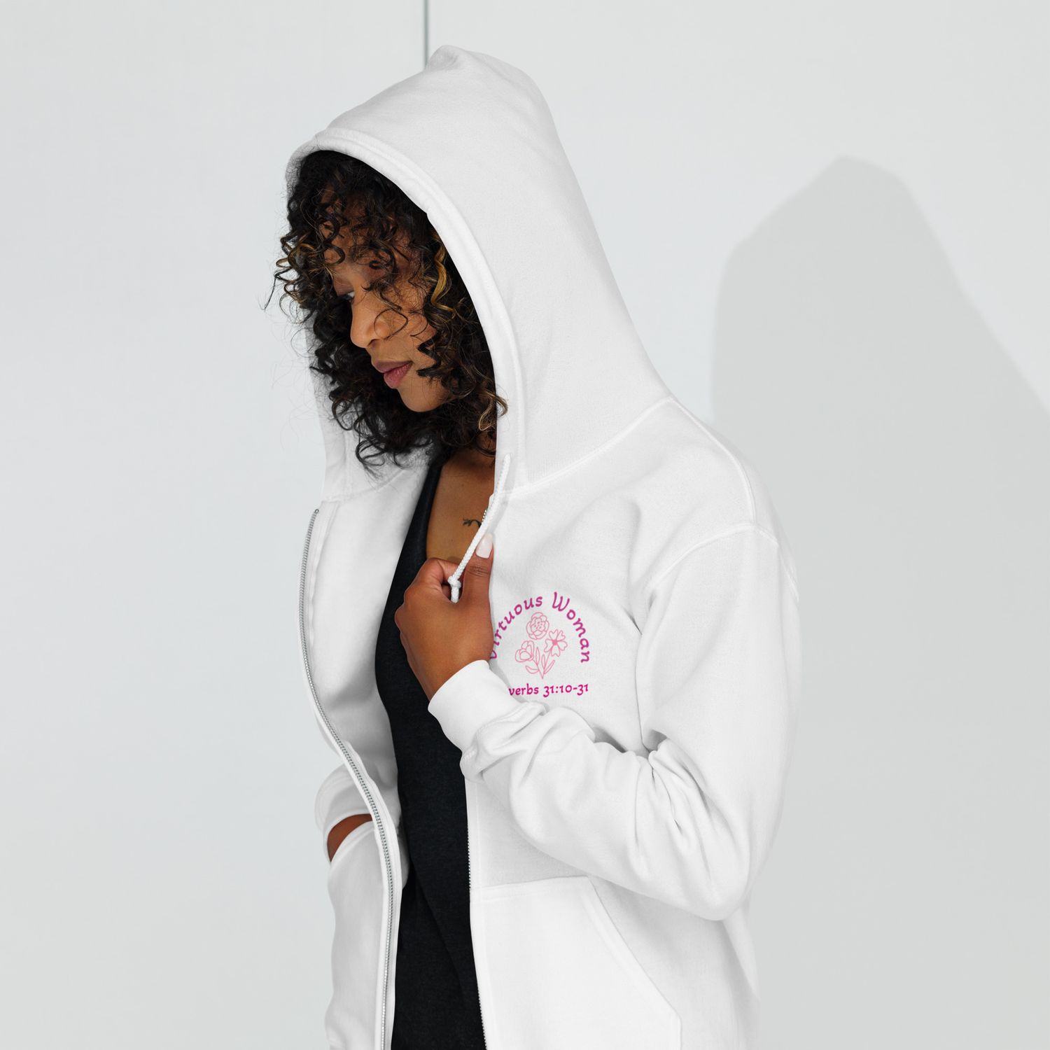 "Virtuous Woman" Heavy blend zip hoodie