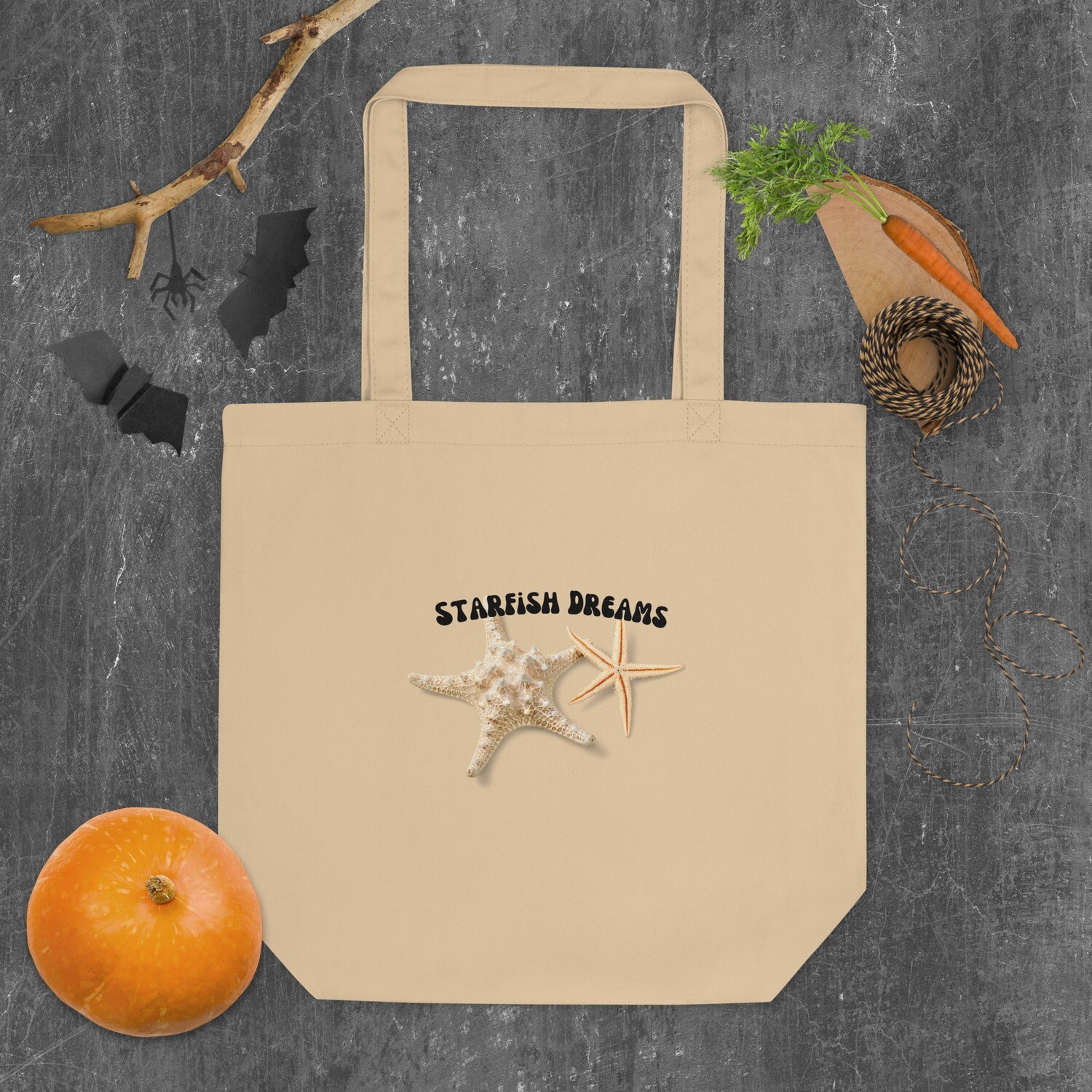 Eco Tote Bag, tote, tote bag, grocery tote, ocean, starfish, dreams, waves, gift for women, gifts for mom, christmas gifts, gift
