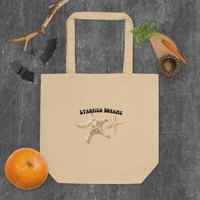 Eco Tote Bag, tote, tote bag, grocery tote, ocean, starfish, dreams, waves, gift for women, gifts for mom, christmas gifts, gift