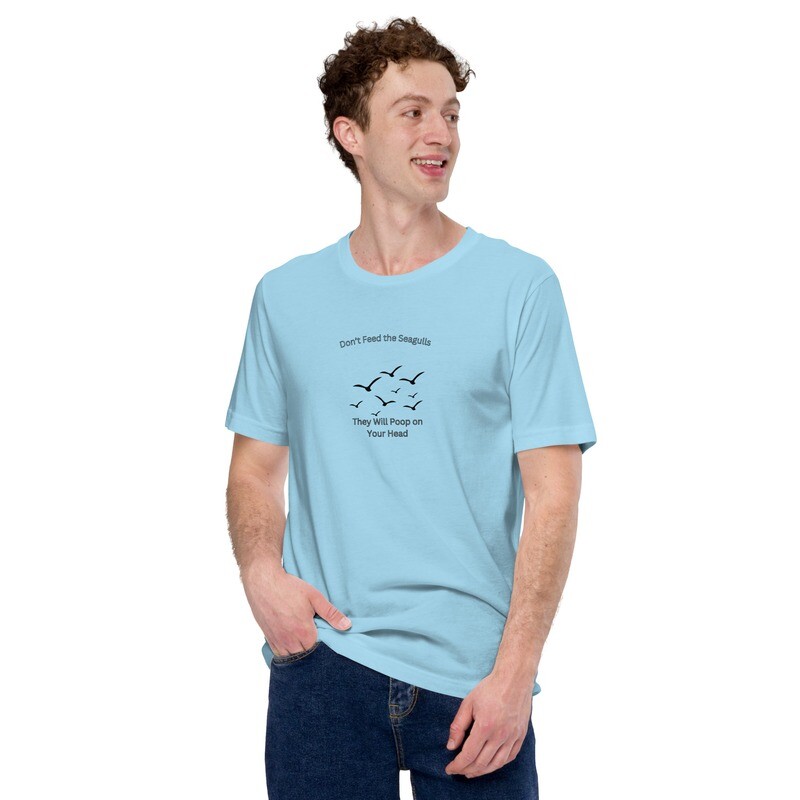 t-shirt, seagulls, feed