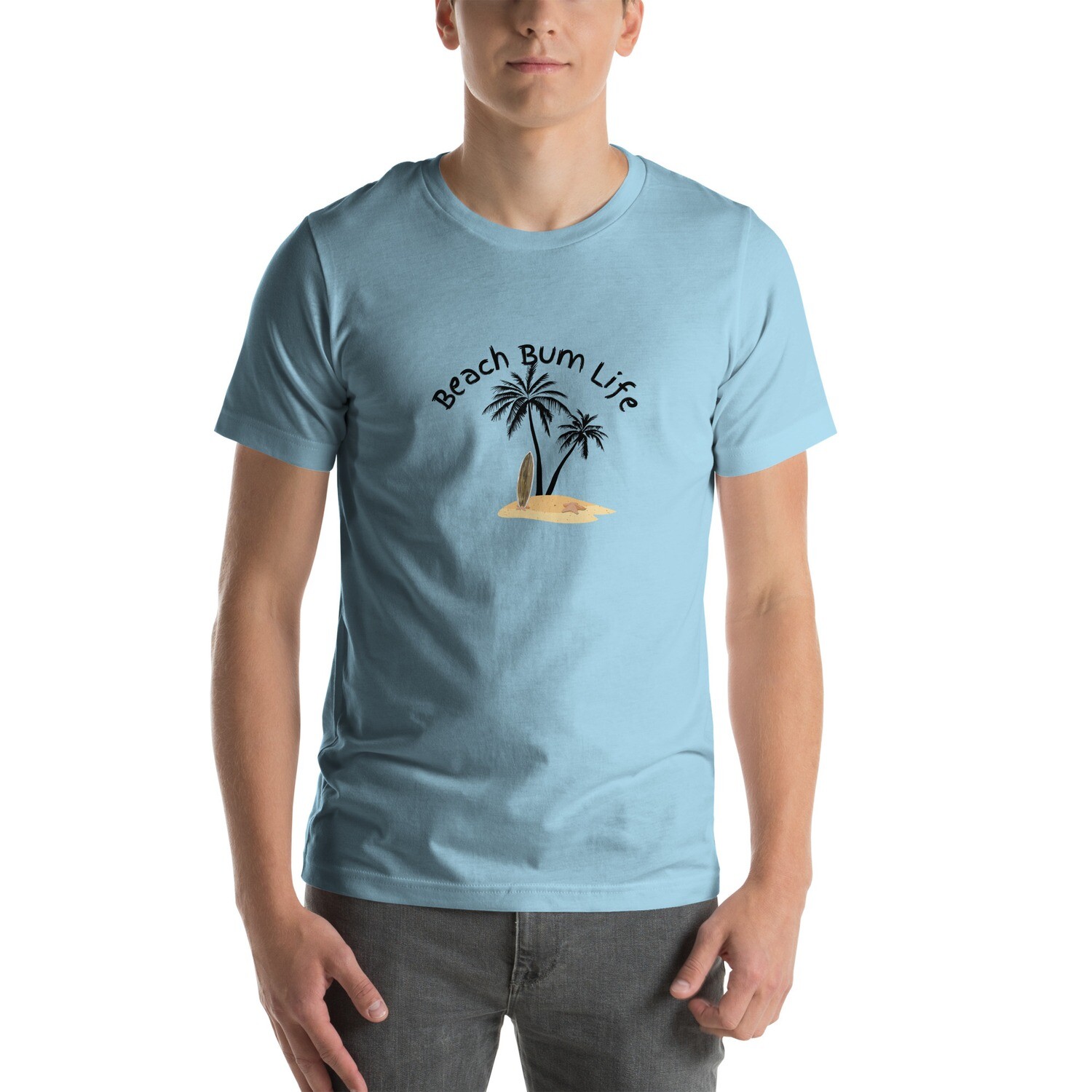 t-shirt, beach bum, island, surf board