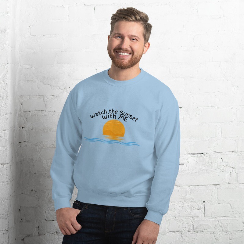 Sweatshirt, watch the sunset, sunset, waves, beach