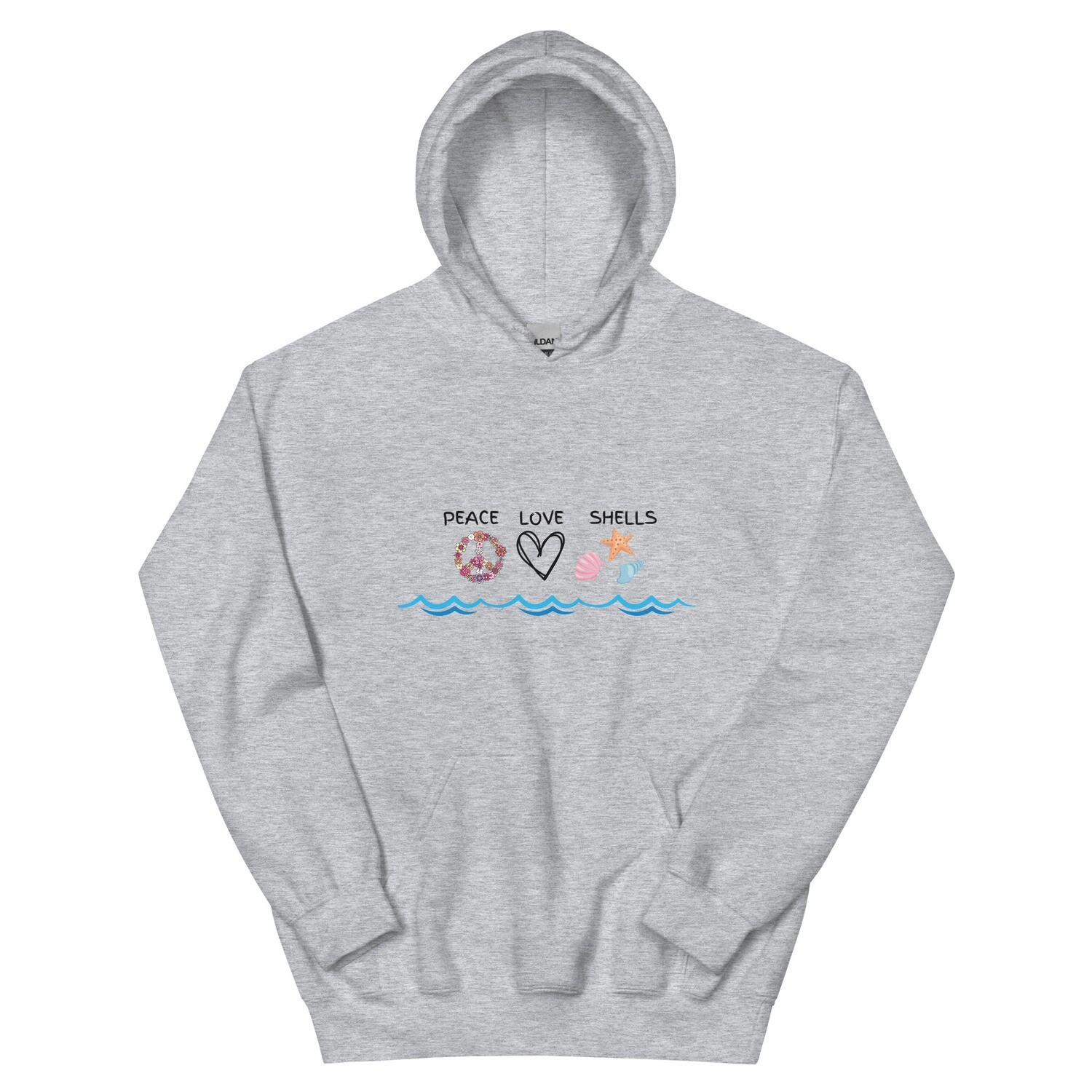 Hoodie, peace love shells