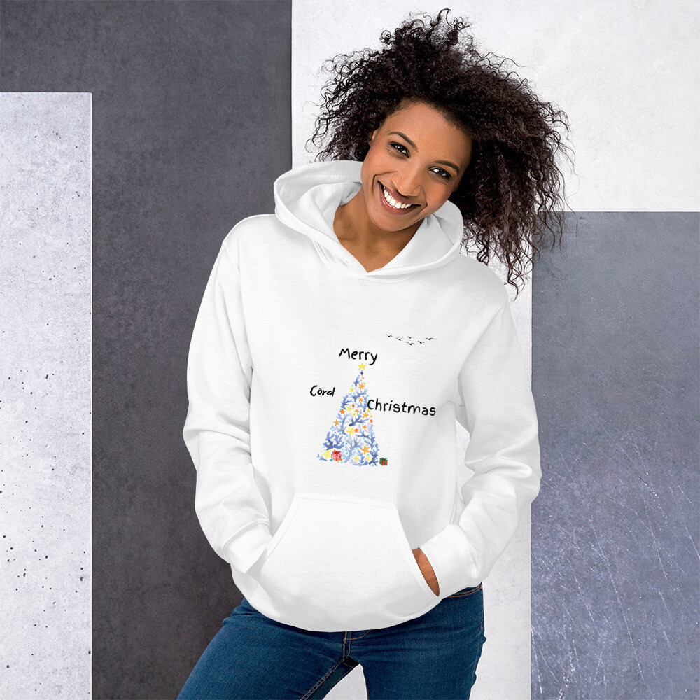Hoodie, merry coral Christmas, merry Christmas