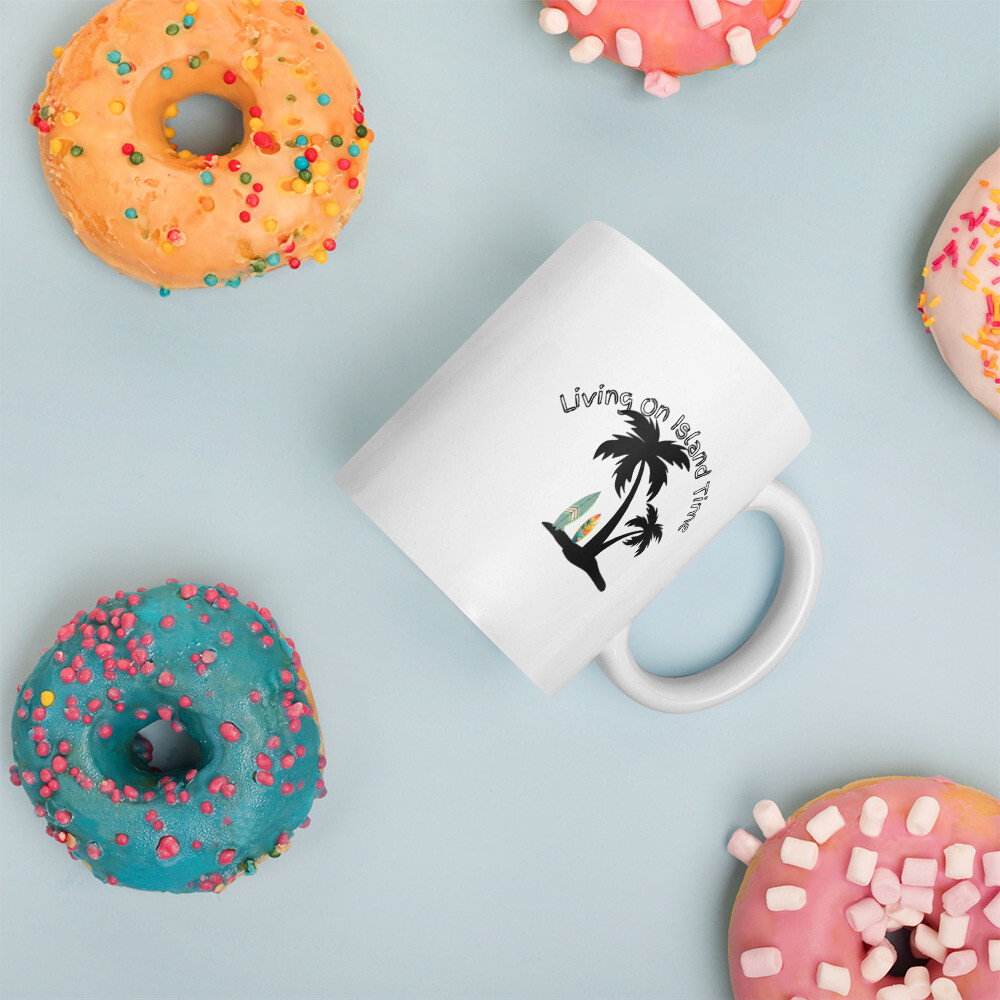 White glossy mug