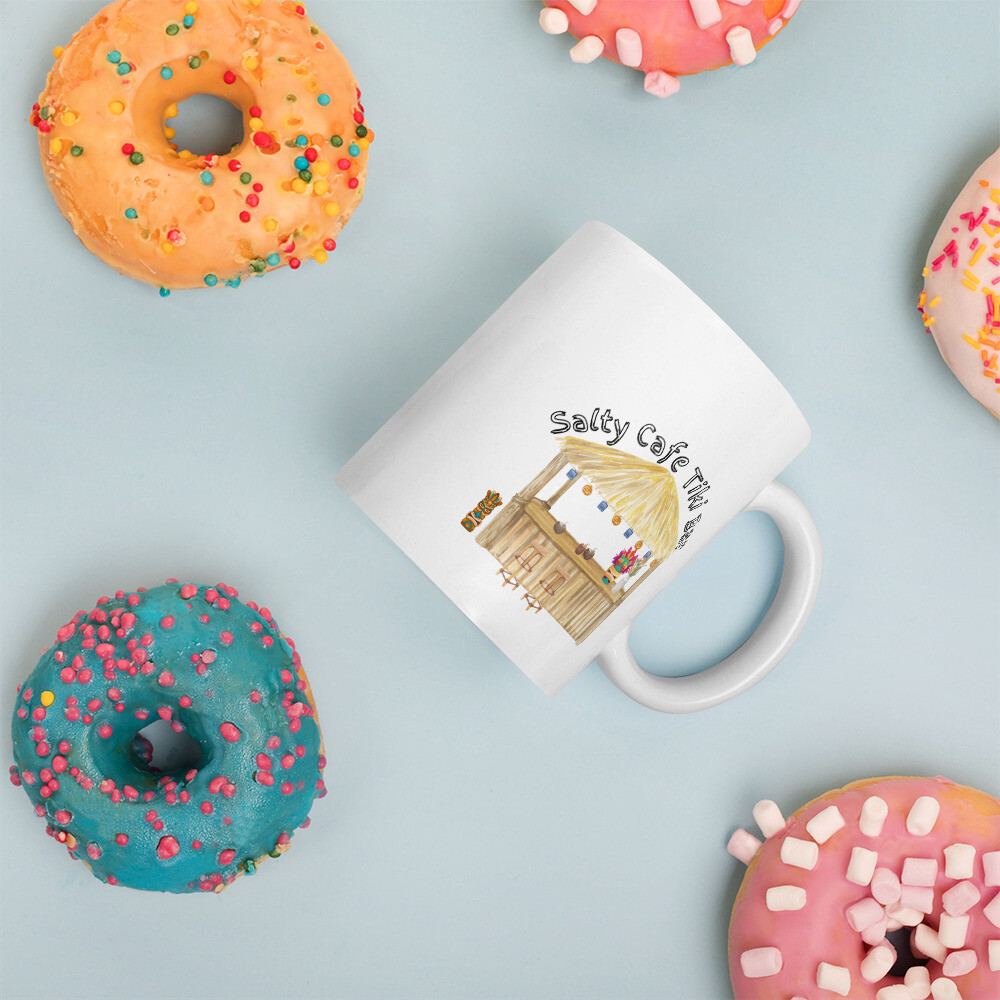 White glossy mug