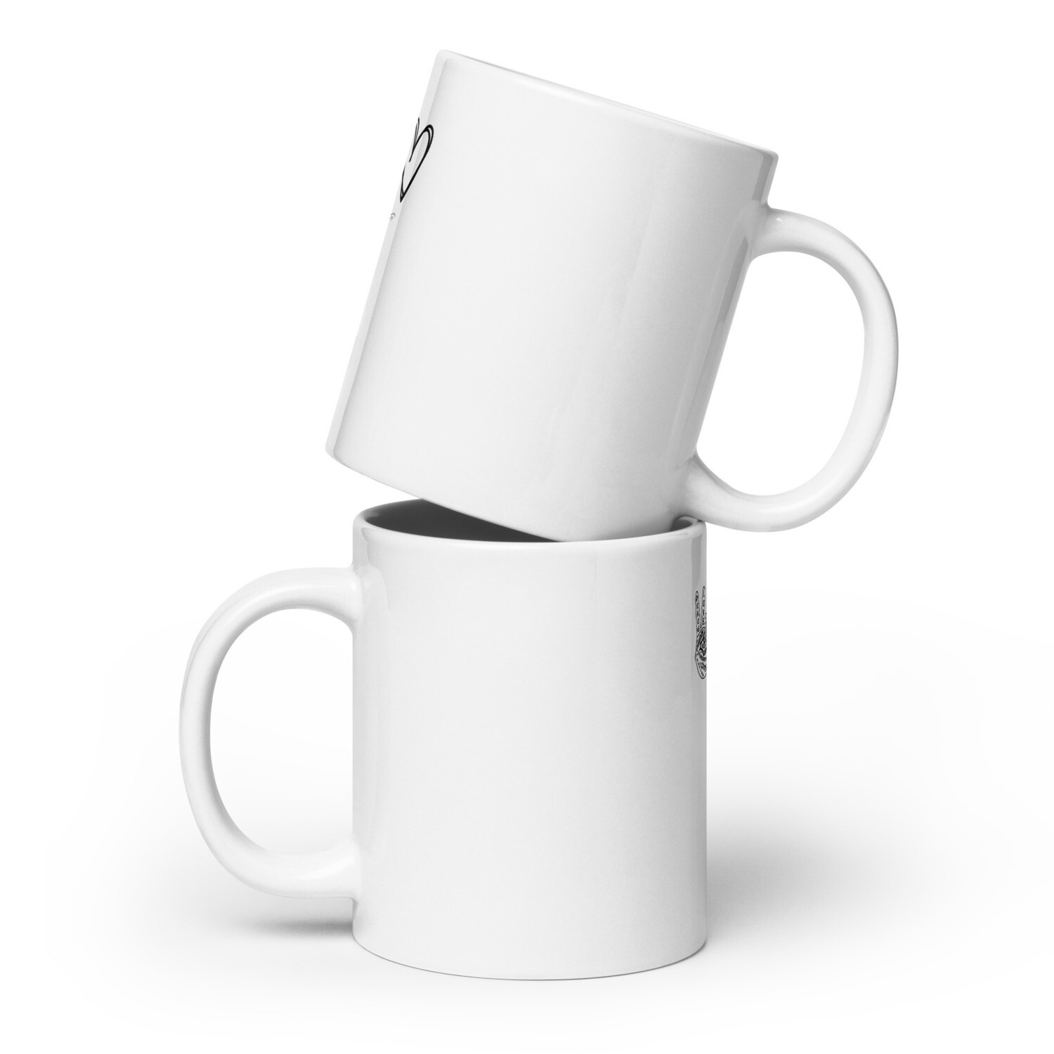 White glossy mug