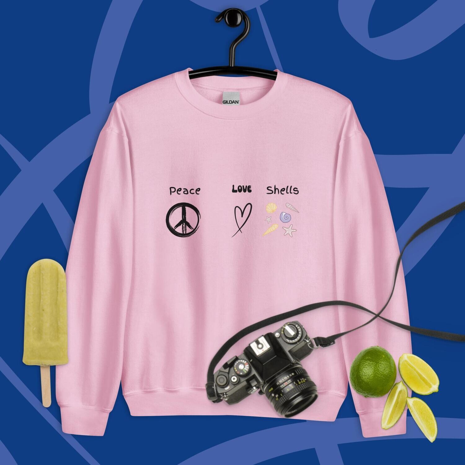 Sweatshirt, Peace love shells