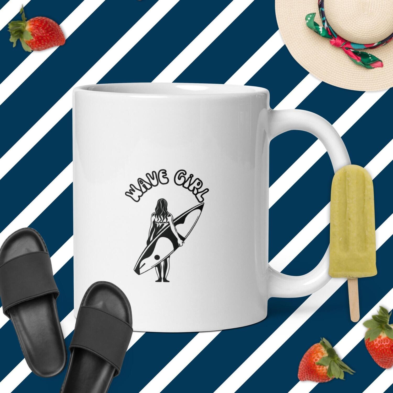 White glossy mug