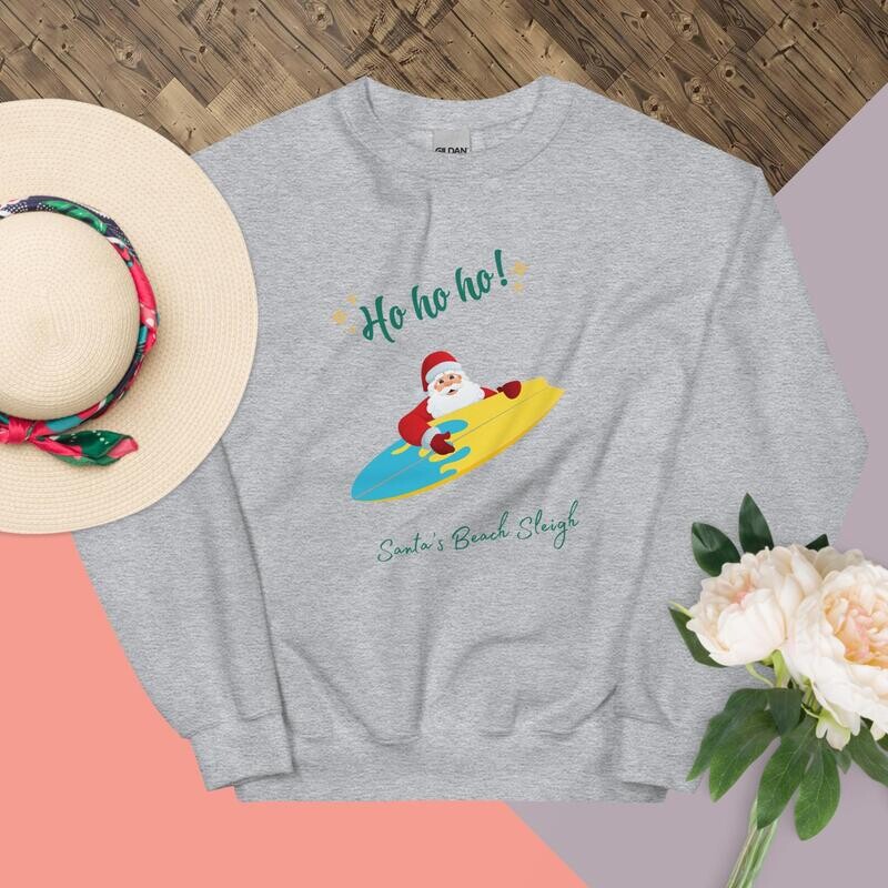 Sweatshirt, ho ho ho, santa beach sleigh