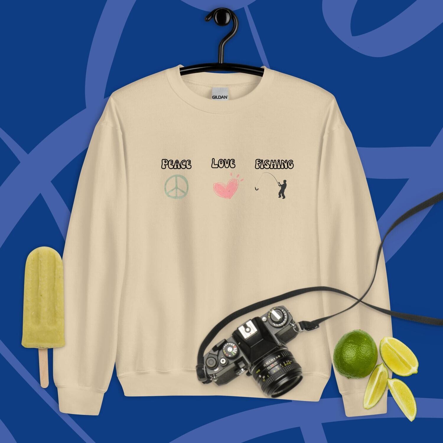Sweatshirt, peace love fishing