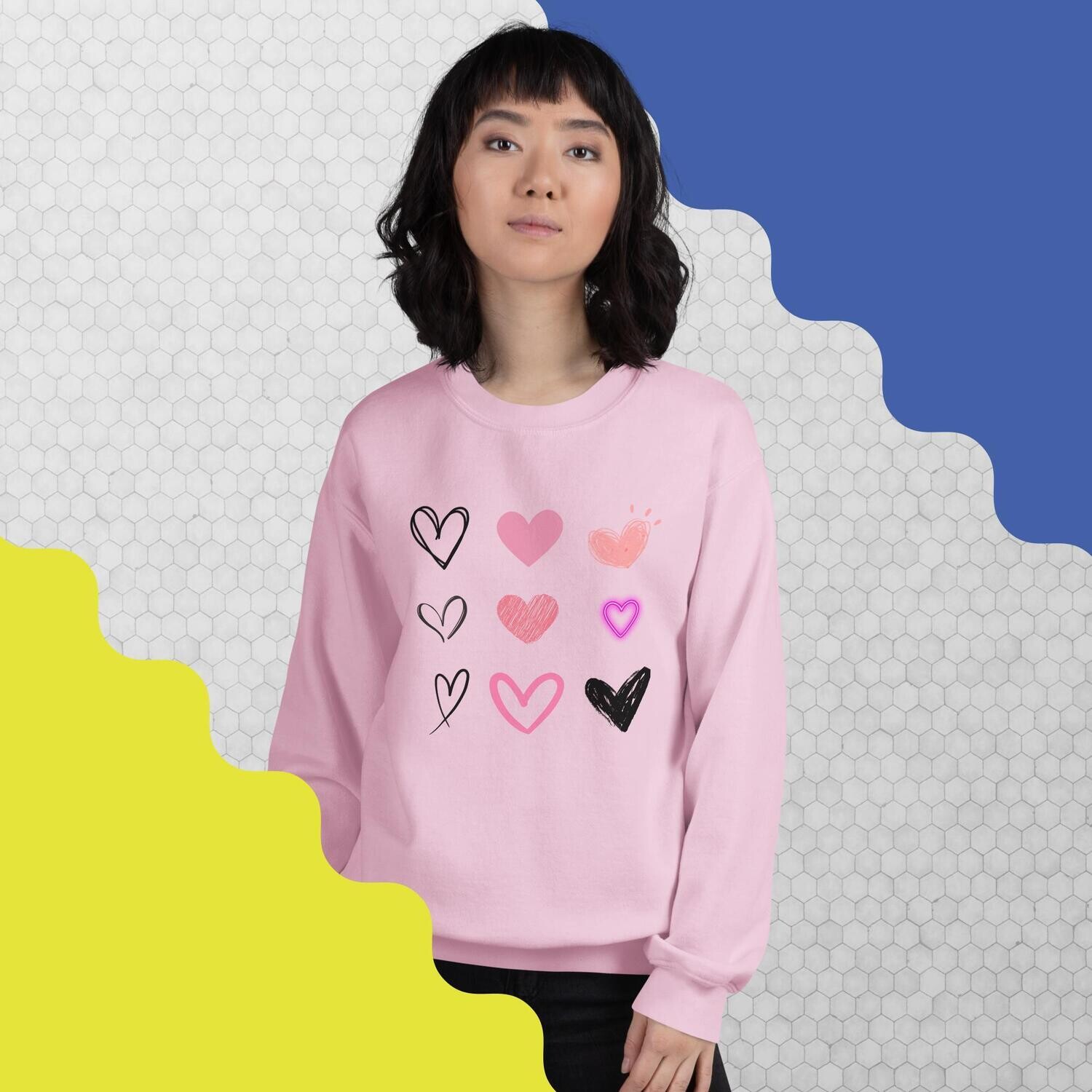 Sweatshirt, love hearts,