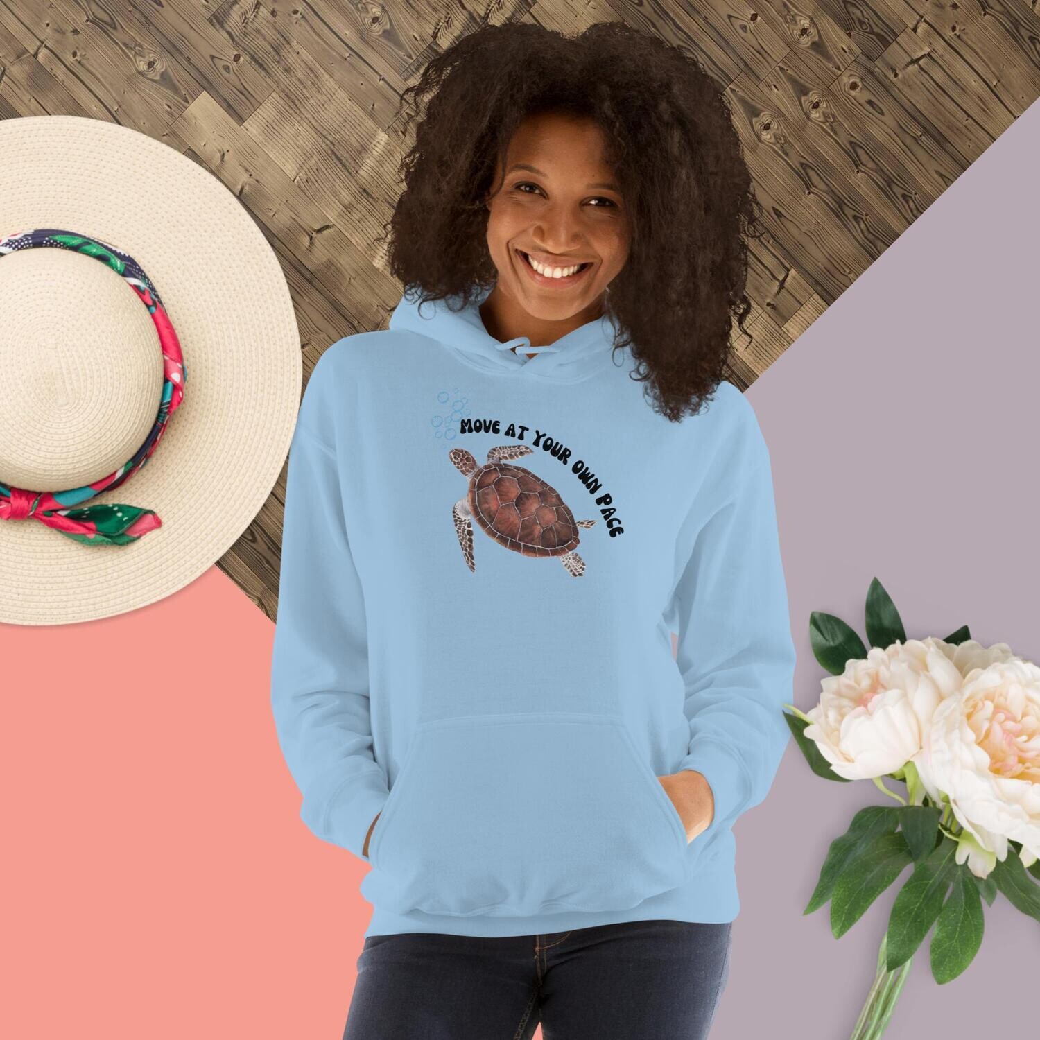 Hoodie, move at your own pace, sea turtle