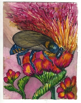 Original Art Watercolor painting Stingless Bee