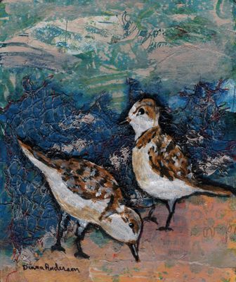 5&quot; x 7&quot; Shore birds&#39; Blank Card with envelope