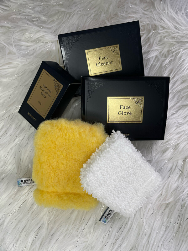 🌱GESICHT-PFLEGE SET🌱 2 Gesichtshandschuhen mit weisser NANO Seife: Für Waschen und Peeling des Gesichtes