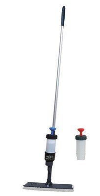 PULU spray mop devicewith Velcro holder 40 cm and two 600 ml pressure bottles red + blue,Includes gray handle clip