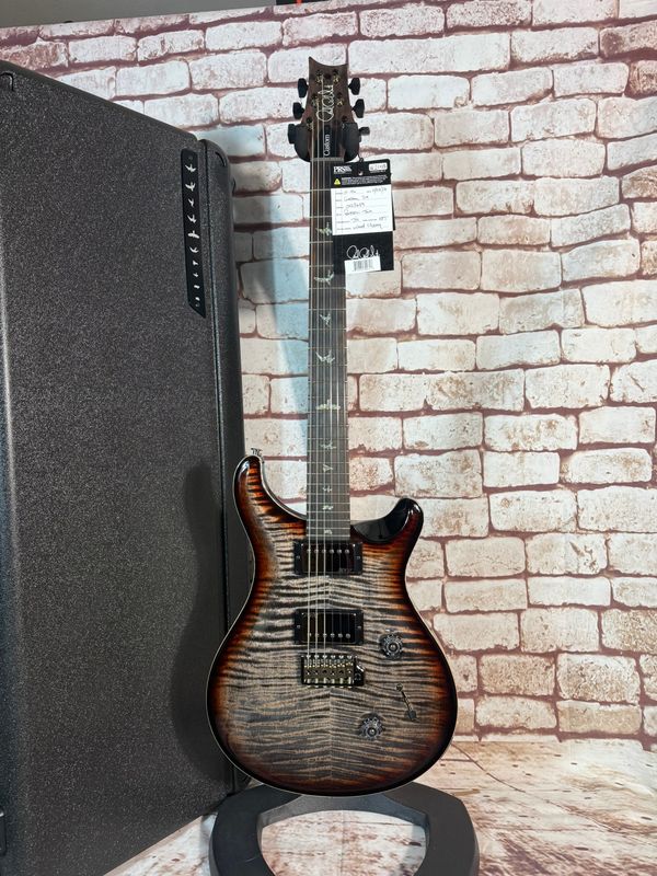 PRS Wood Library-Modell Custom 24 Charcoal Tri-Colour Burst - 10 Top- Stained Neck- Cocobolo FB - 58/15+ TCI 2 pcs Worldwide