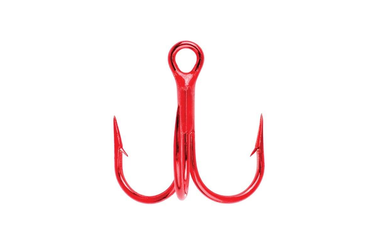 Eagle Claw L960 Treble Hook, Color: Red, Size: 2