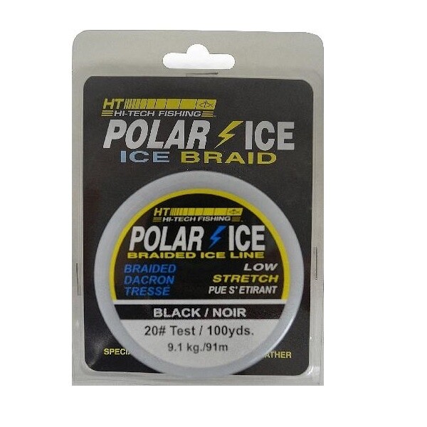 HT Polar Ice Braided Black Dacron Line, Colour: Black, Yard: 100, lb Test: 30