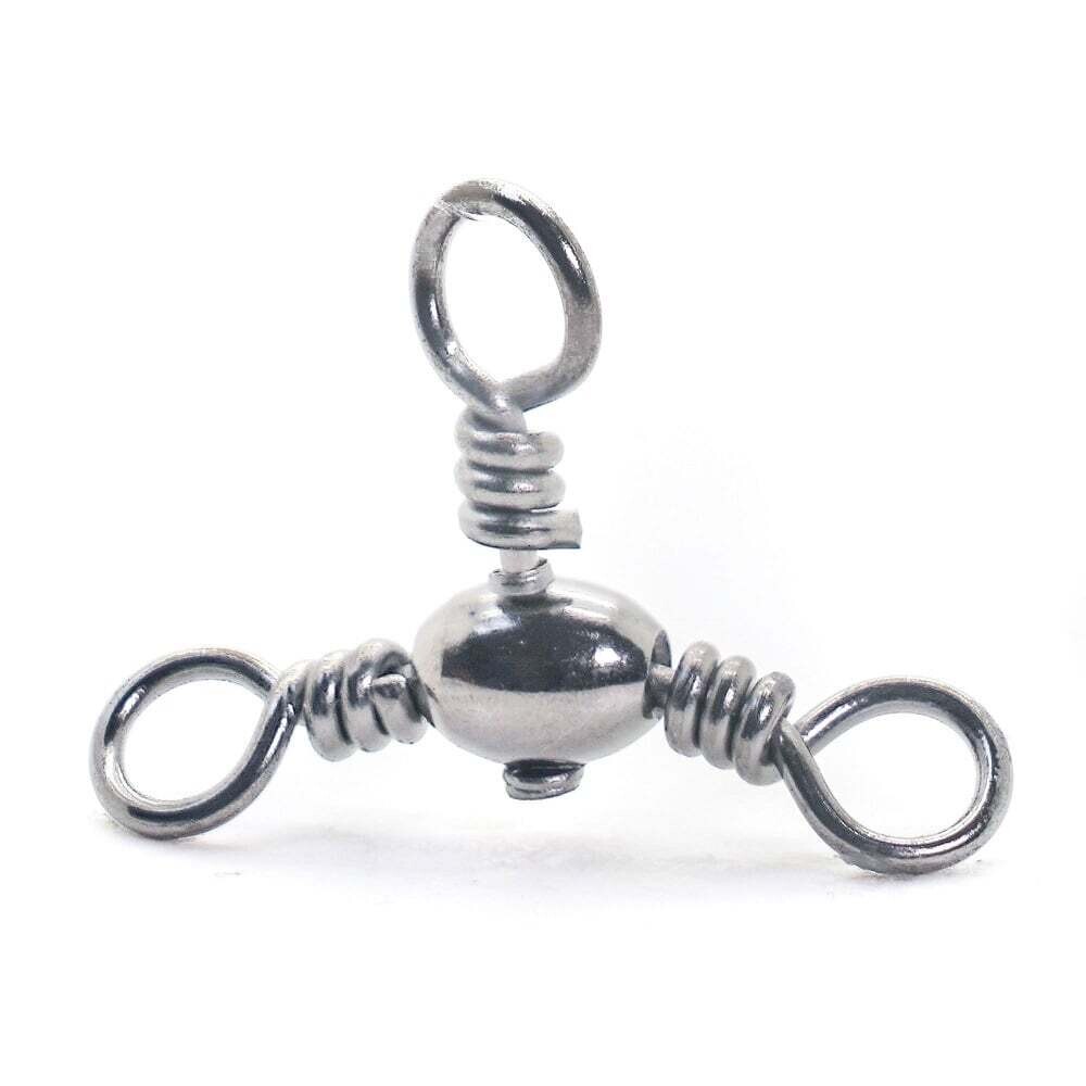 Mustad Barrel Three Way Cross Swivel, Color: Black Nickel, Size: 1
