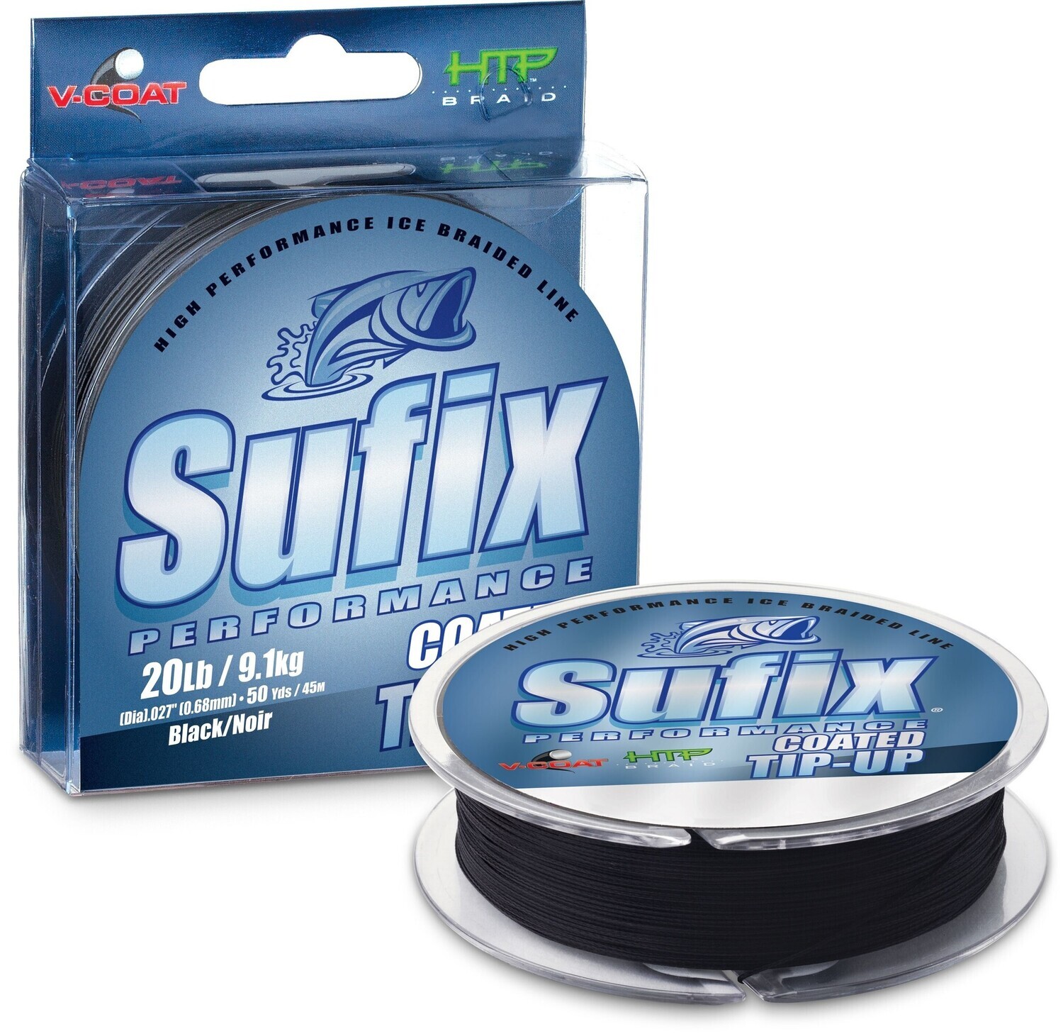 Sufix Performance V-Coat Tip-Up Line, Colour: Black, Yard: 50, lb Test: 20