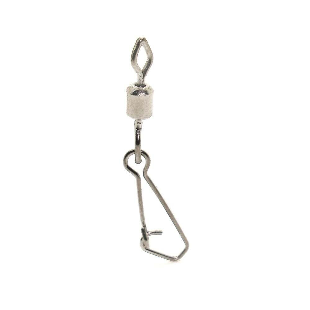 Mustad Rolling Swivel With Diamond Eye and J-Snap, Color: Black, Size: 4