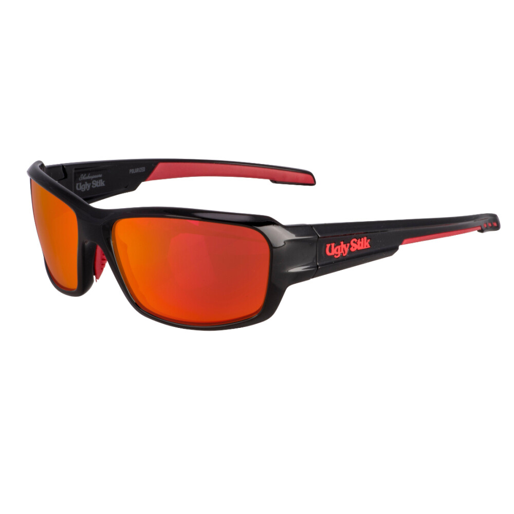 Ugly Stik USK010 Sunglasses, Color: Gloss Black/Copper/Red Mirror, Size: M/L