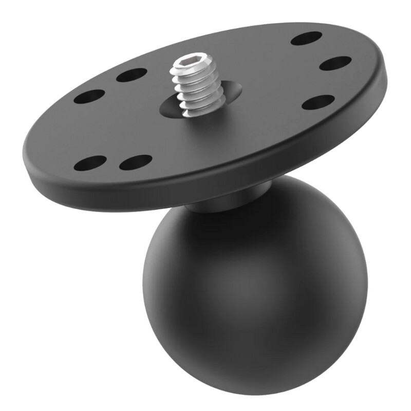 Ball Adapter with Round Plate and 1/4"-20 Threaded Stud - C Size