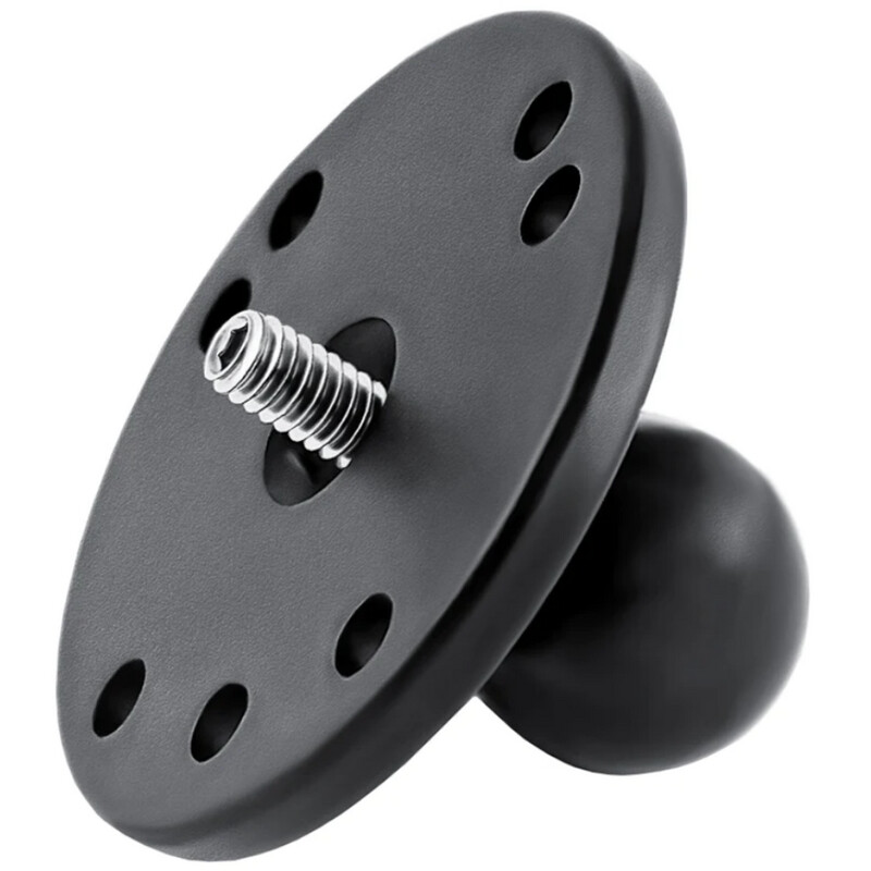 Ball Adapter with Round Plate and 1/4"-20 Threaded Stud - B Size