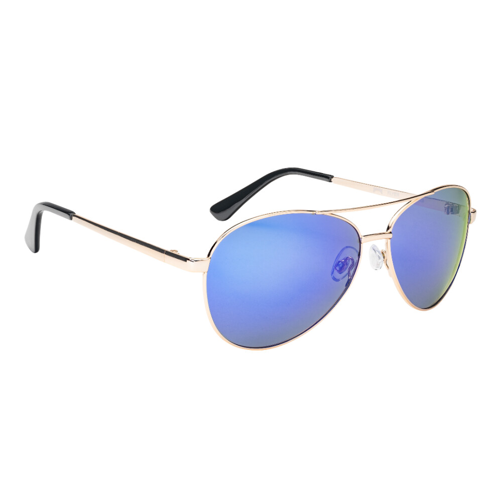 SK Plus Flyer / Shiny Gold Frame Multi Layer White Blue Mirror Gray Base Lens