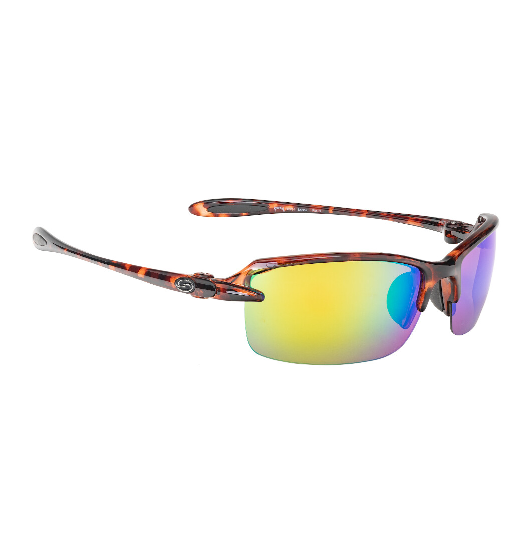SK Plus Sabine / Shiny Tortoise Shell Frame Multi Layer Green Mirror Amber Base Lens