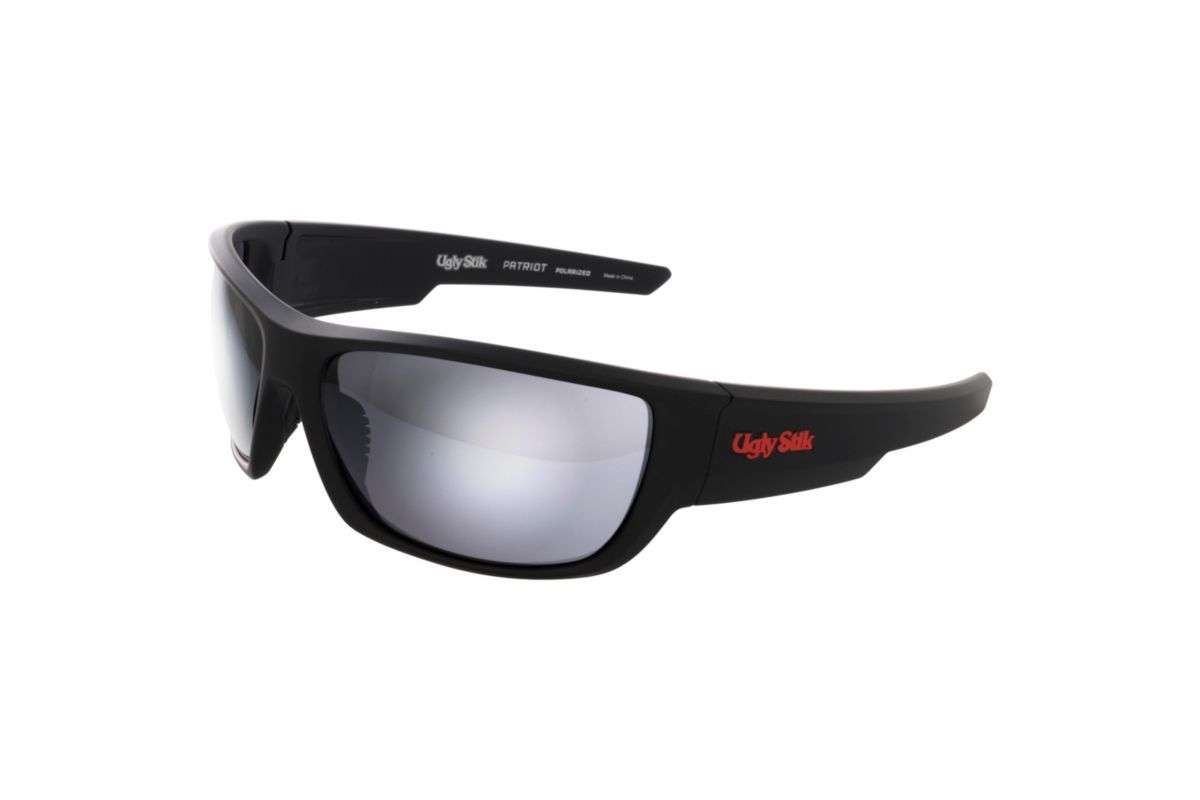 Ugly Stik Patriot Sunglasses, Color: Matte Black/Smoke/Silver Mirror, Size: L/XL