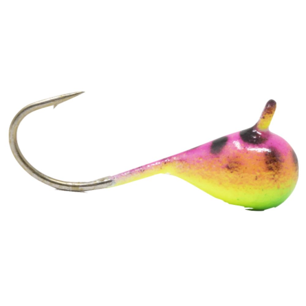 Clam Drop Jig XXL, Color: Chartreuse Pink Glow Spot, Size: 1/8oz