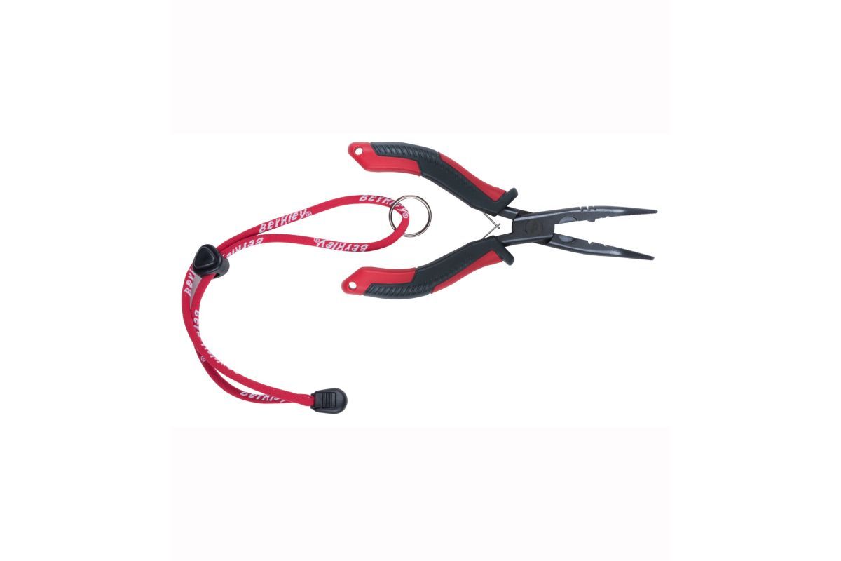 Berkley 6in XCD Bent Nose Pliers, Color: Red/Gray/Black
