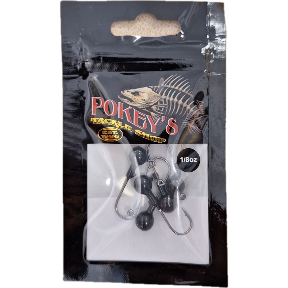 Round Head Jig with High Carbon Steel Hook 5 Pack, Size: 1/8 oz, Color: Black