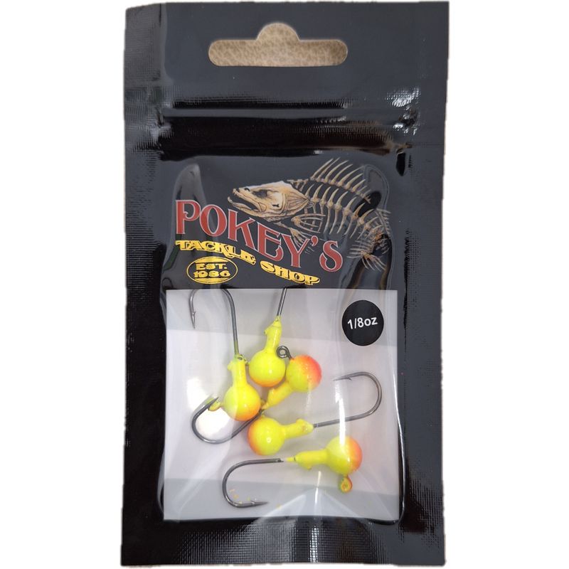 Pokey's Round Head Jig with High Carbon Steel Hook 5 Pack