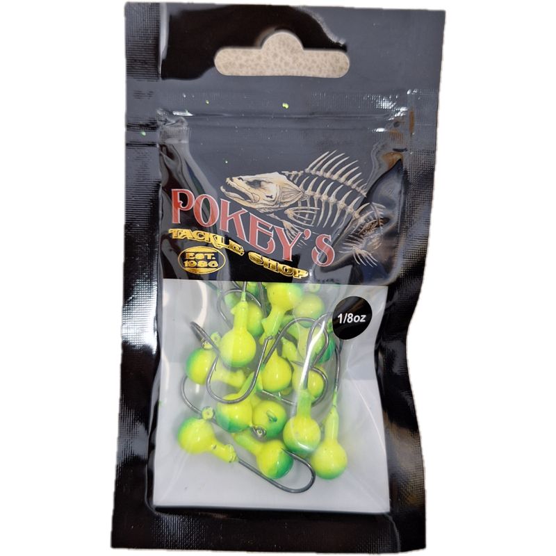 Pokey's Round Head Jig with High Carbon Steel Hook 20 Pack