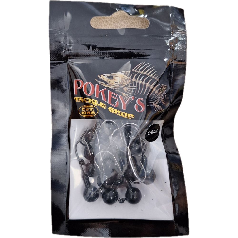 Round Head Jig with High Carbon Steel Hook 20 Pack, Size: 1/8 oz, Color: Black
