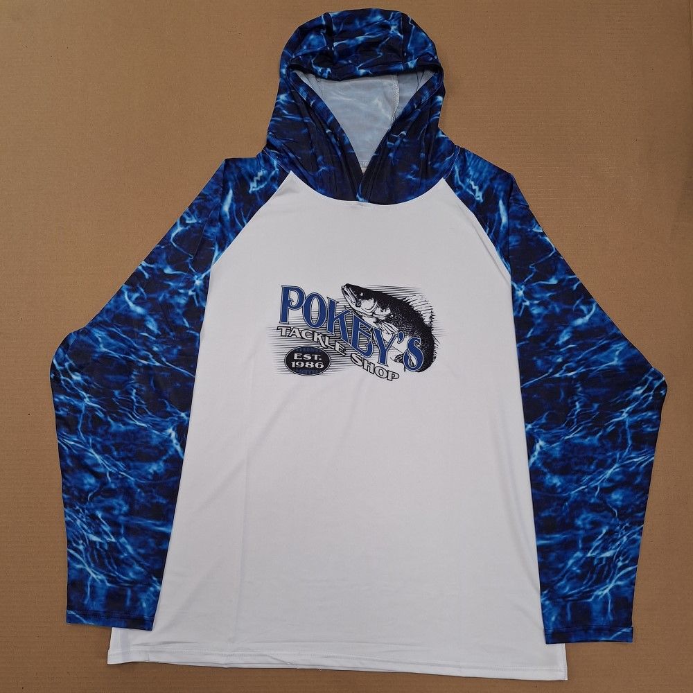 Sun Shirt Hooded White Blue Camo