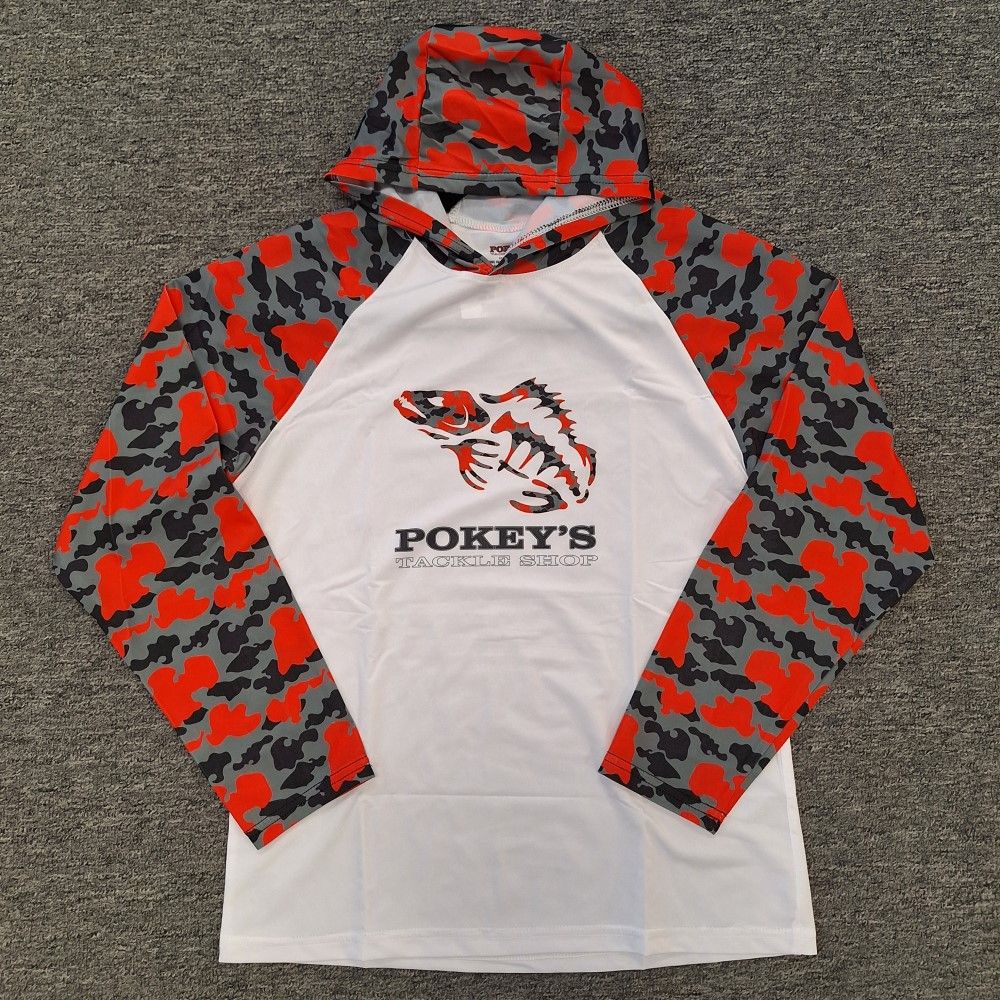 Youth Sun Shirt Hooded White Grey Red Camo